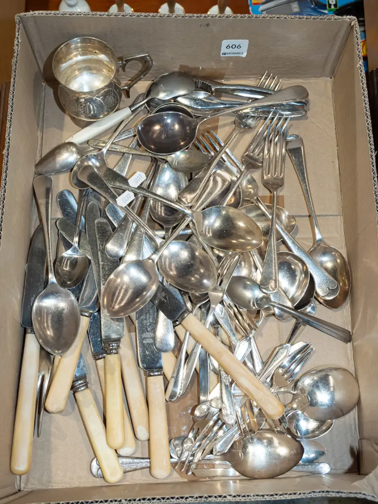 box of cutlery, plated cup Image 1++