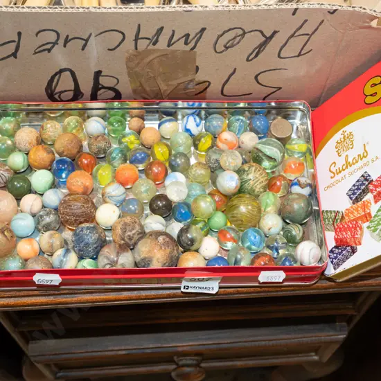 tray of marbles