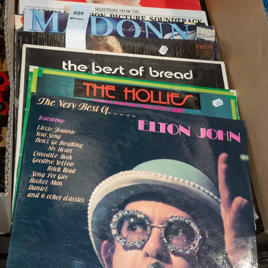 LPs; Elton John, The Hollies, Bread etc