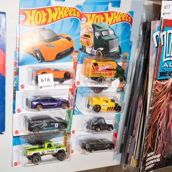 8x as new carded Hotwheels vehicles