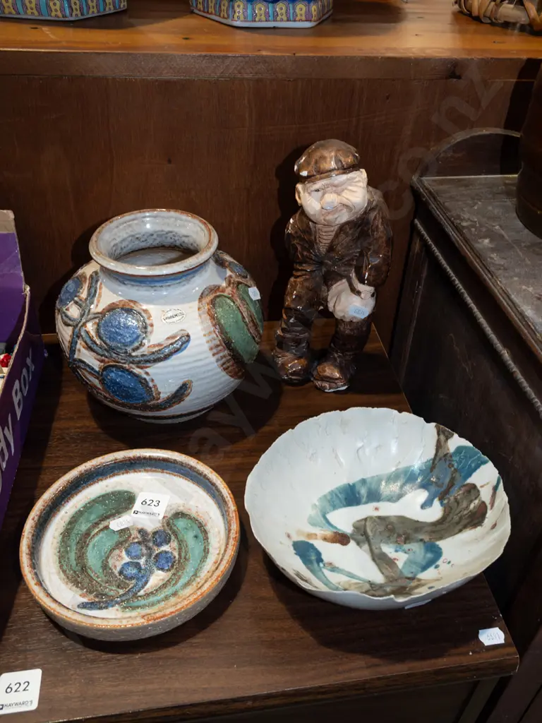 Danish pottery vase, plate, pottery bowl etc Image 1++