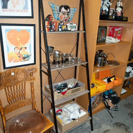 metal mdf triangular framed shelves H1820 W470 D600