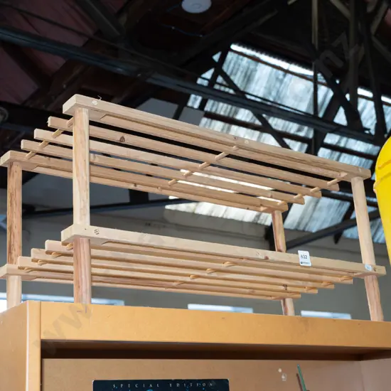 wooden shoe rack