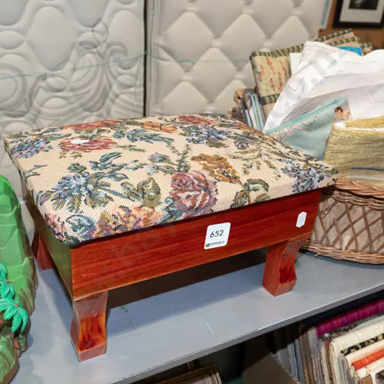 small upholstered footstool H170