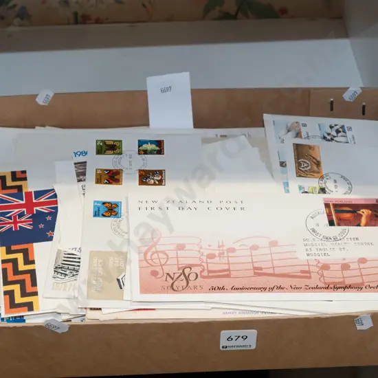 box of first day covers