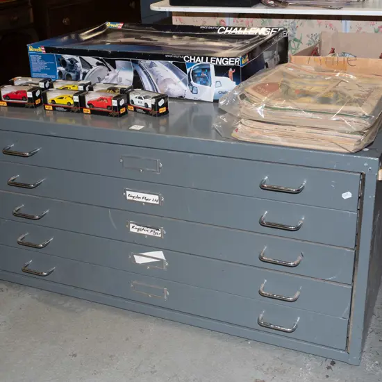 metal 5 drawer plan drawers H460 W960 D680