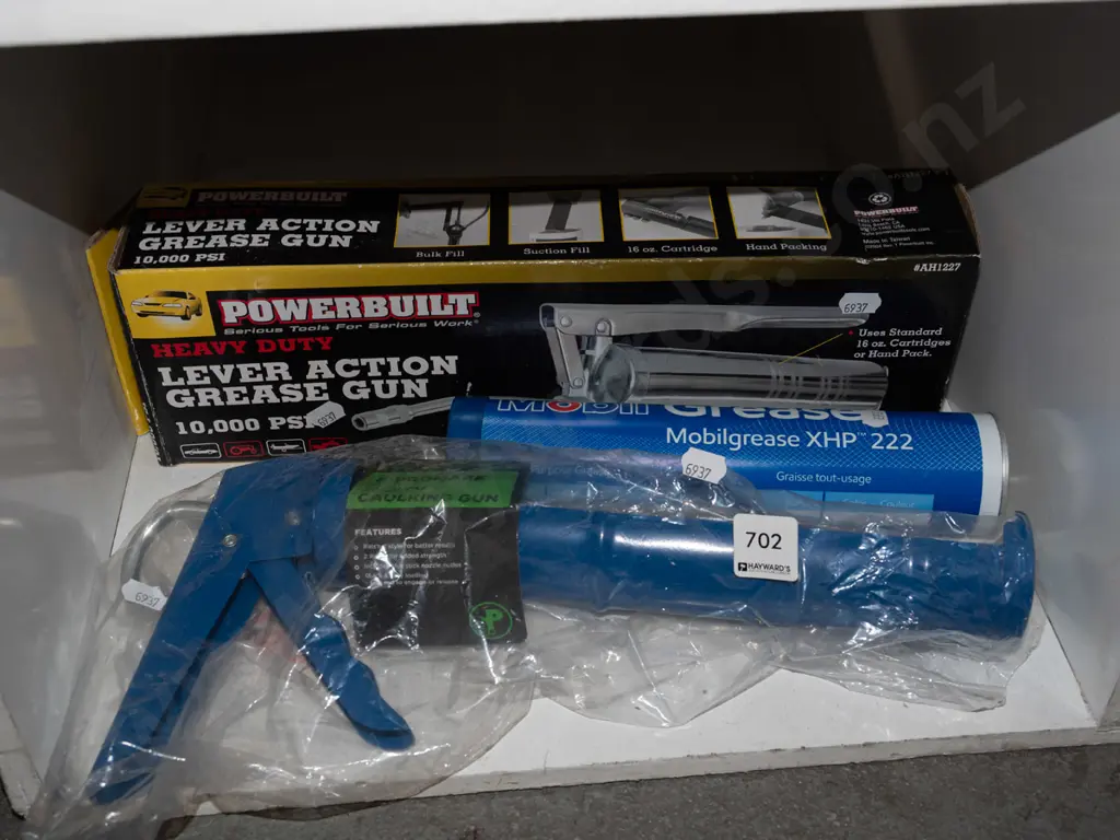 caulking gun, grease, boxed Powerbuilt grease gun Image 1++