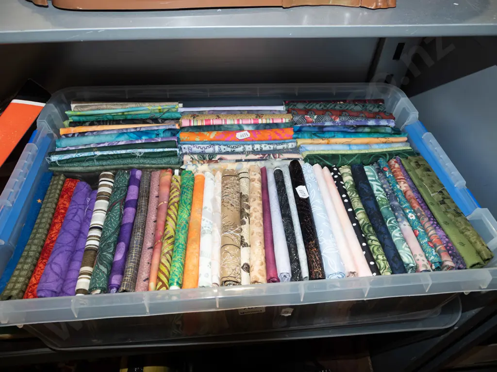 tub of fabric pieces Image 1++