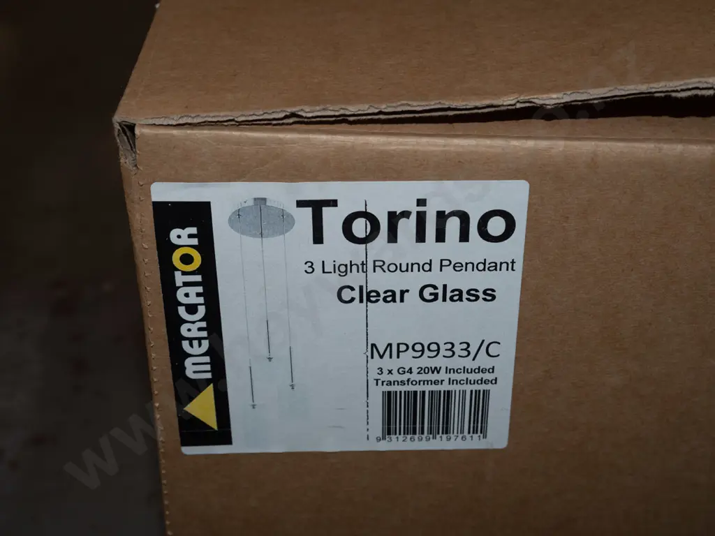boxed Torino 3 light pendant Image 1++