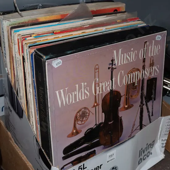 box of LPs