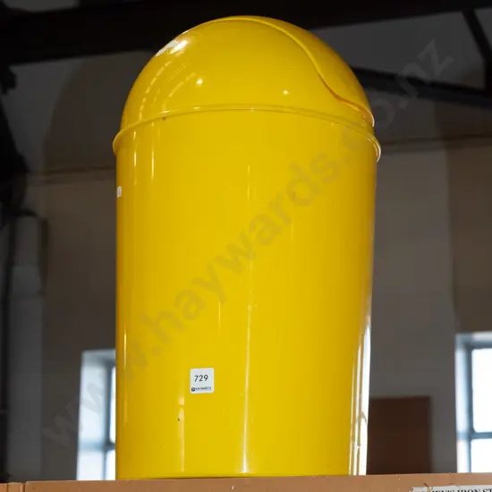 yellow plastic rubbish bin H500