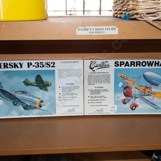 2x yet to be assembled models of aircraft