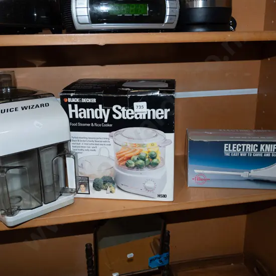 juicer, boxed handy steamer, electric knife