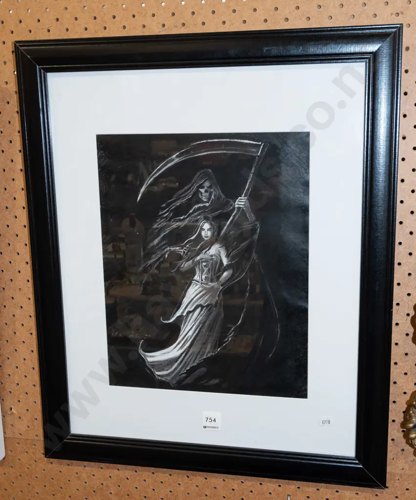 framed charcoal - death and a maiden Image 1++