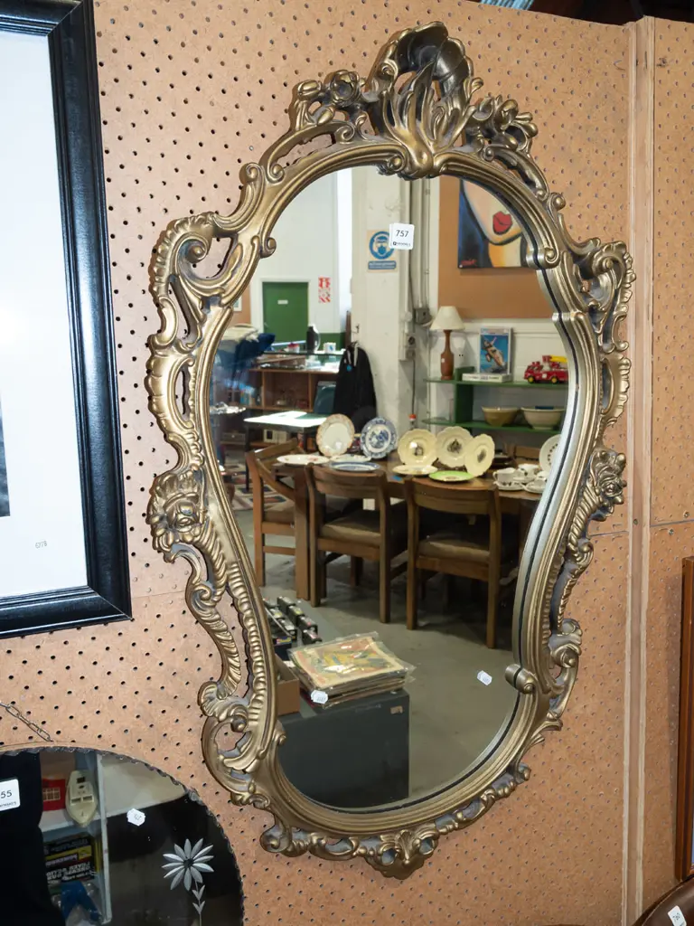 ornate composite framed wall mirror H950 W570 Image 1++