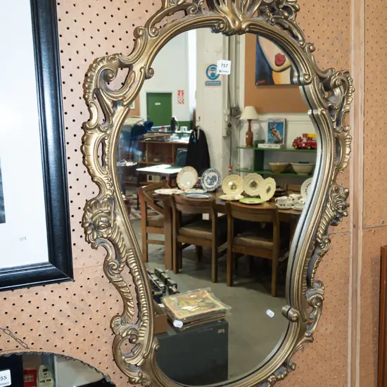 ornate composite framed wall mirror H950 W570