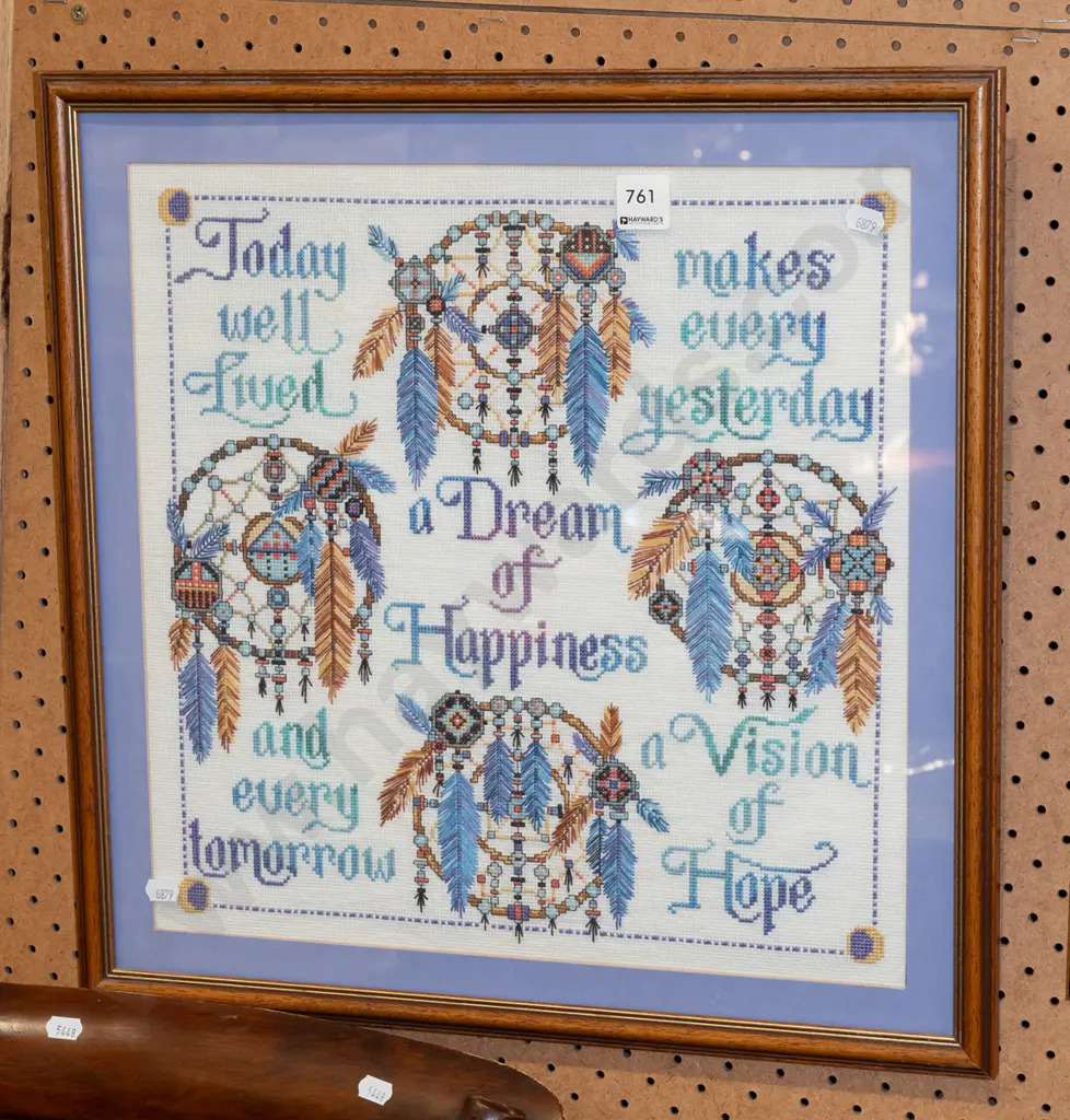 framed needleweork - dream catcher, mottos Image 1++