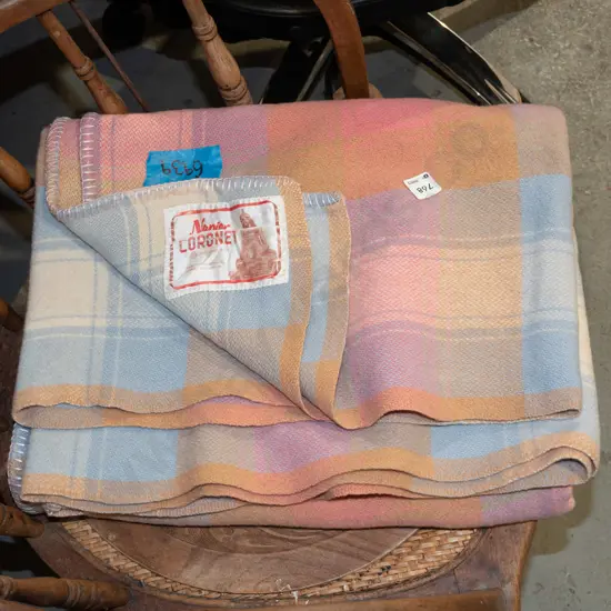 checked woollen blanket