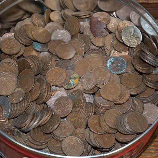 tub of coins