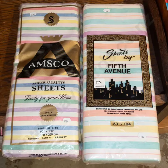 2x as new old striped sheet sets