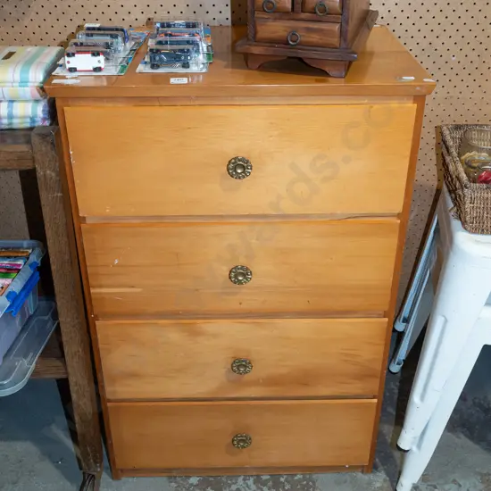 rimu 4 drawer chest H860 W570 D365