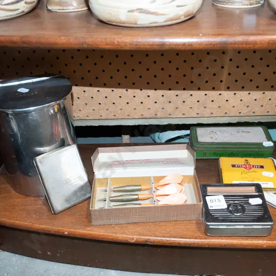darts, tobacco tins, cigarette case etc