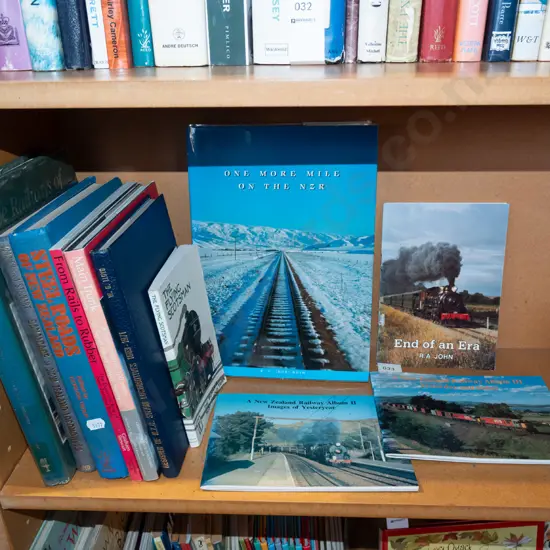 shelf of NZ train and other books