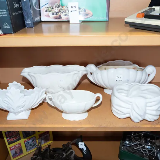 shelf of vases