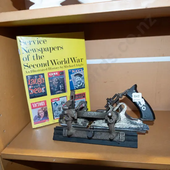 Stanley vintage universal combination plane, service newspapers of WWII book