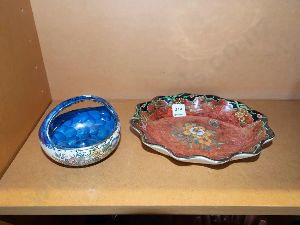 Maling thumb print basket, Grimwades Byzanta Ware bowl Image 1++