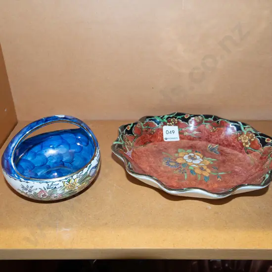 Maling thumb print basket, Grimwades Byzanta Ware bowl