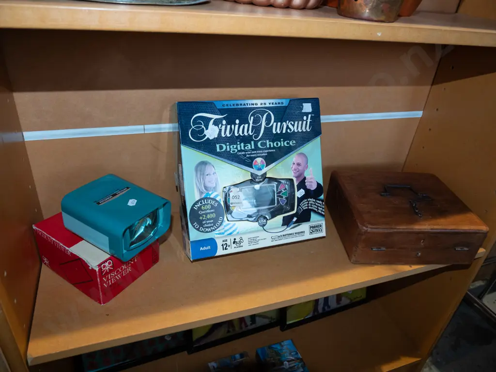 slide viewer, trivial pursuit digital game, mahogany writing box Image 1++