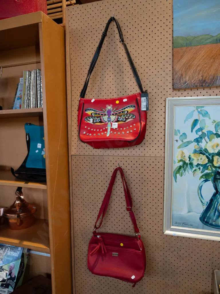 2x hand bags - yellow dots Image 1++