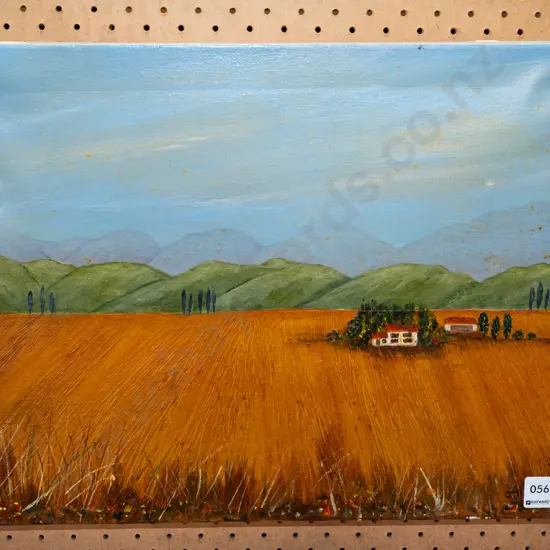 framed oil on canvas - landscape - needs a clean