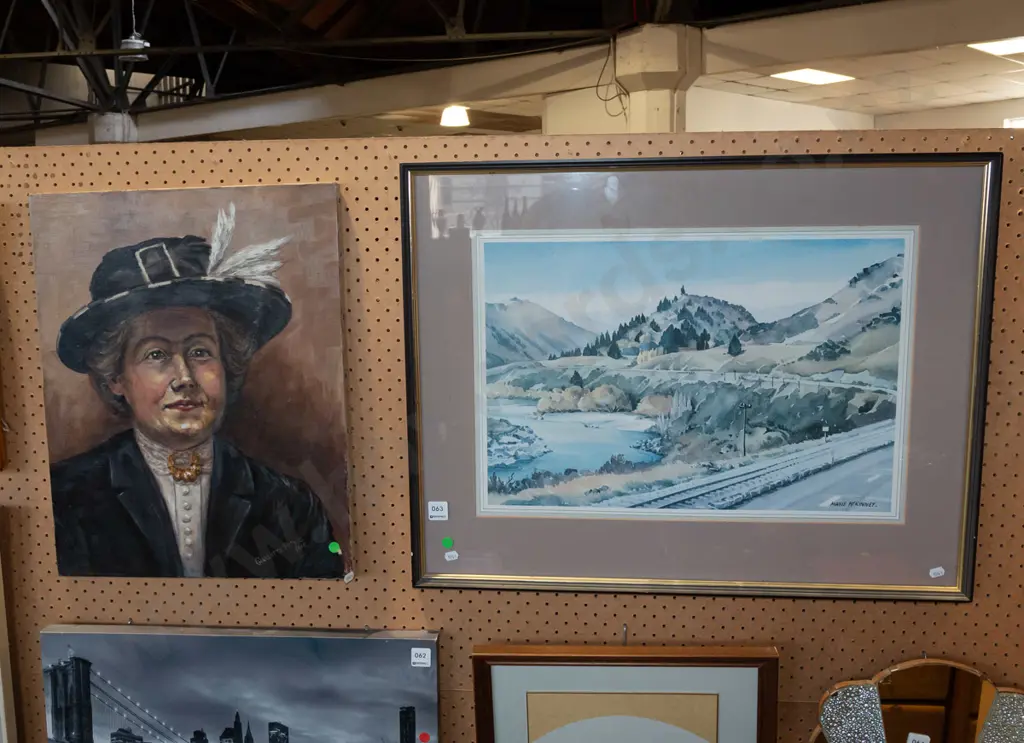 oilk on boxed canvas - portrait, framed Mavis McKinney print Image 1++