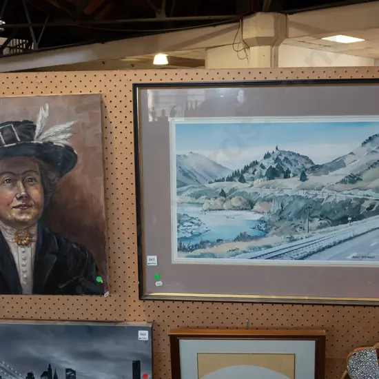 oilk on boxed canvas - portrait, framed Mavis McKinney print