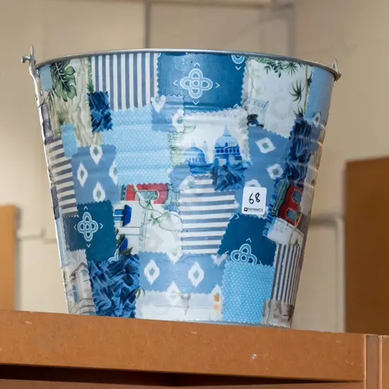 decorated galvanised pail