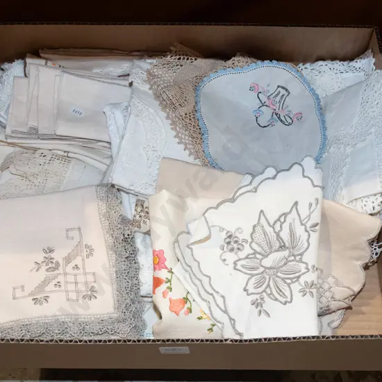 box; napkins, tablecloths, placemats etc