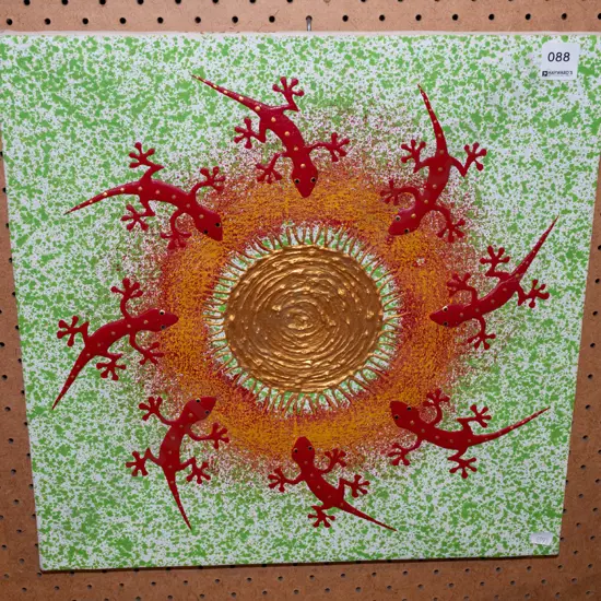 framed mixed media - Mr Gecko