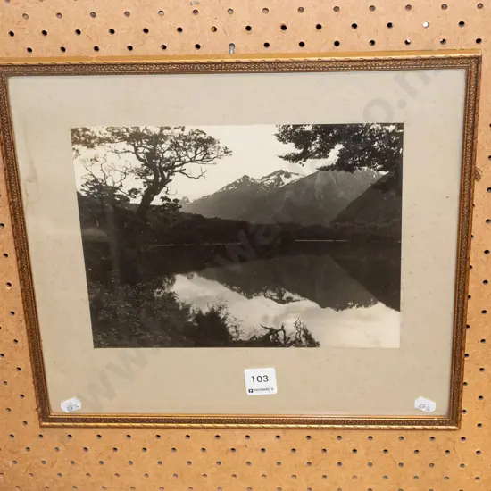 framed photo print - lake and mountain scene