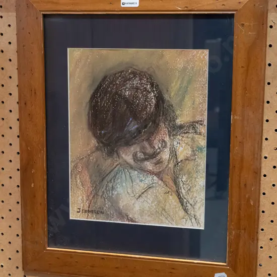 framed pastel - male portrait