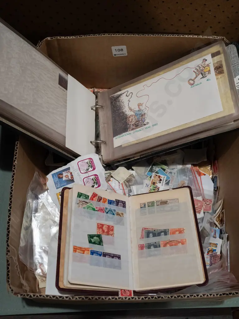 box of stamps, album of first day covers Image 1++