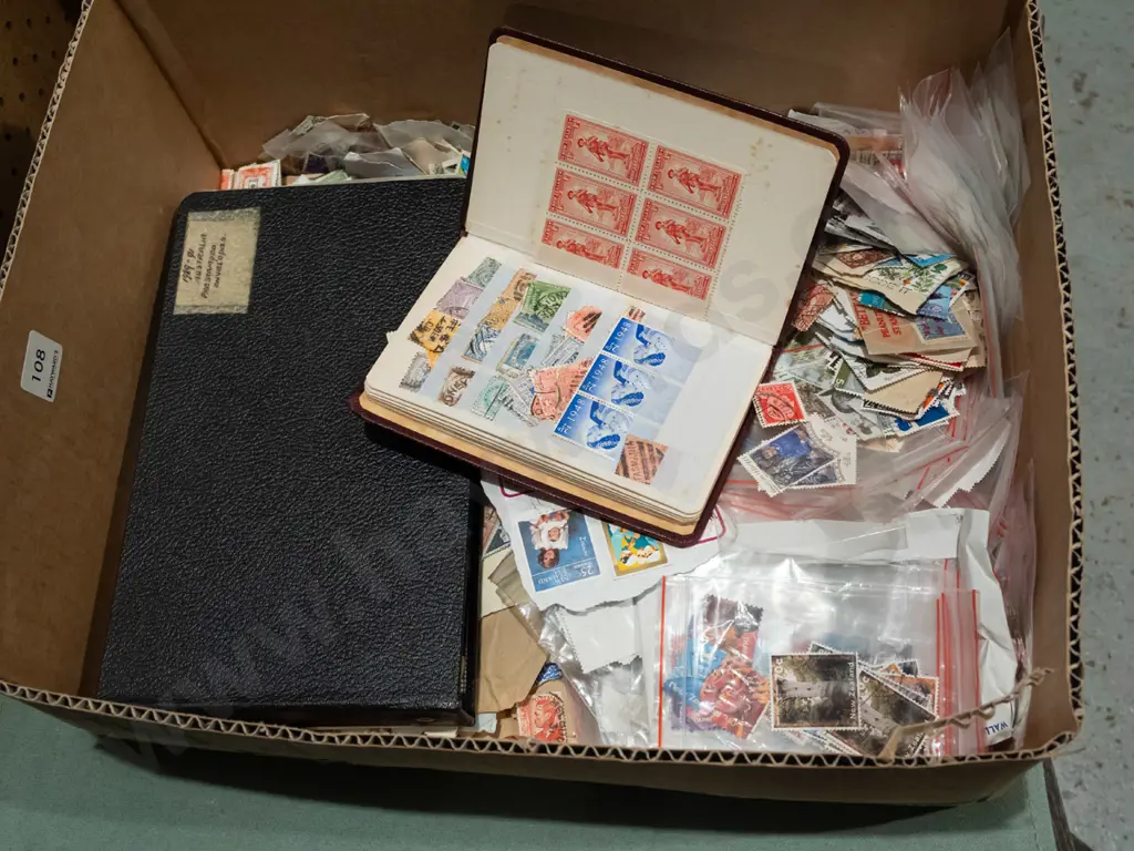 box of stamps, album of first day covers Image 1++