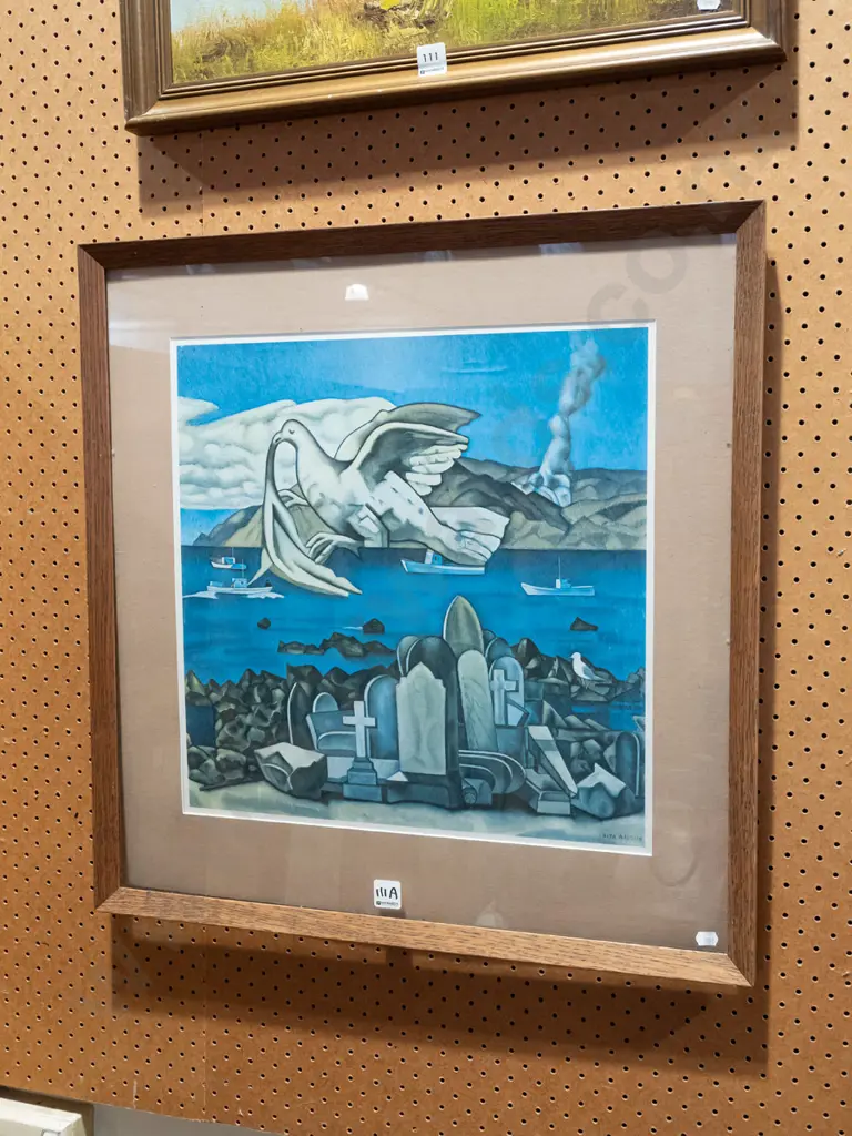 framed Rita Angus print - framing needs attention Image 1++