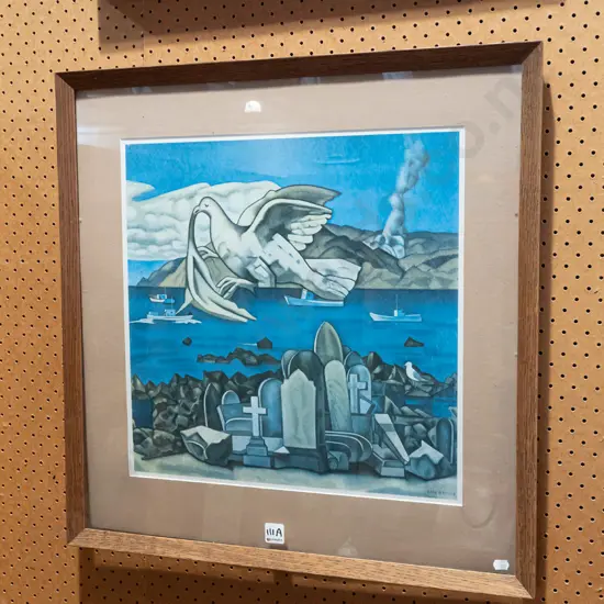 framed Rita Angus print - framing needs attention