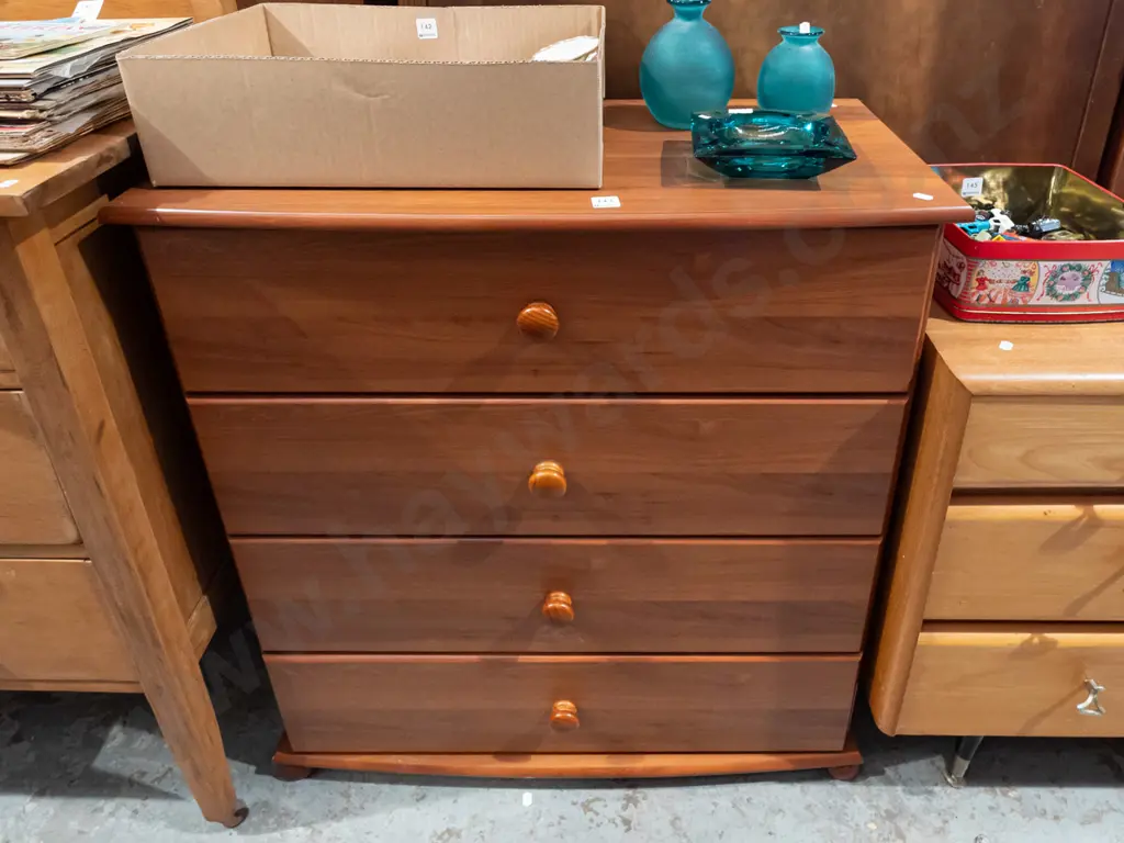 mdf faux wood veneer 4 drawer chest H865 W800 D400 Image 1++