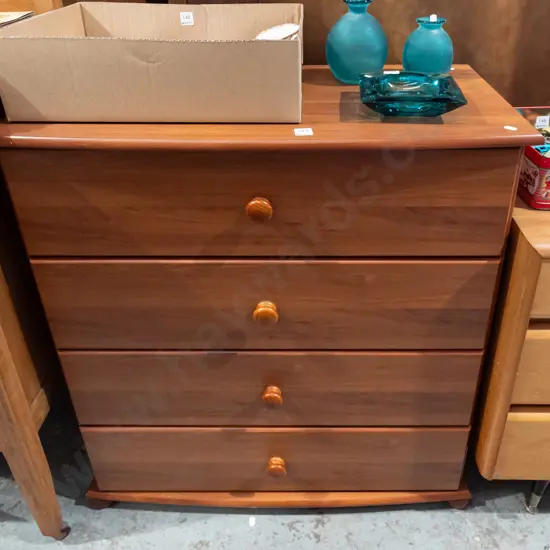 mdf faux wood veneer 4 drawer chest H865 W800 D400