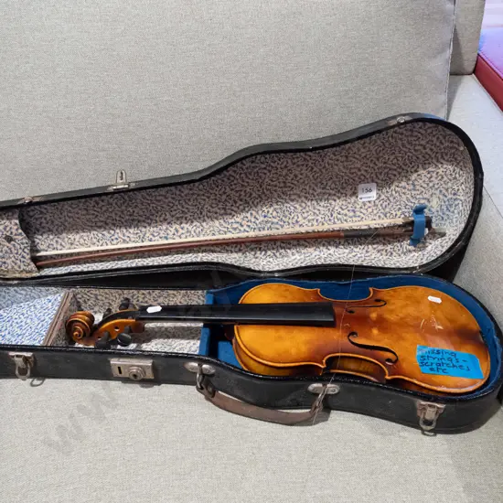 violin - missing strings, scratches