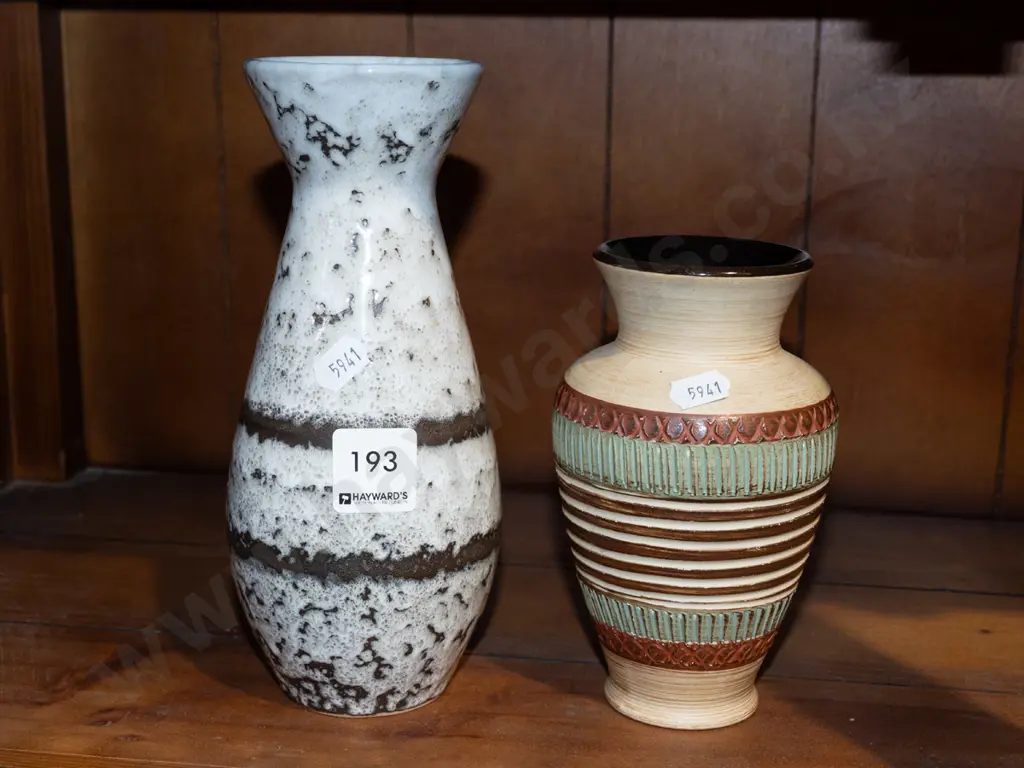 2x German pottery vases Tallest H205 Image 1++