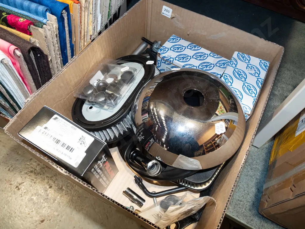 box of Harley Davidson parts Image 1++